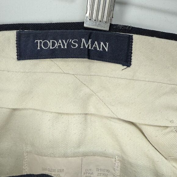 Vintage 80s Todays Man Wool Pleated Trouser Black 36x32 Cuffed - Picture 16 of 16